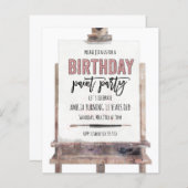 Papier Invitation Anniversaire de enfant de peinture à la (Devant / Derrière)