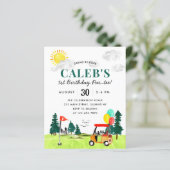 Papier Invitation anniversaire golf pour enfants Budget S (Debout devant)