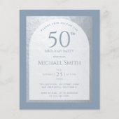 Papier Invitation argentée pas chère pour 50e anniversair (Devant)