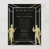 Papier Invitation Art Déco de Fille Flapper Budget Roarin (Devant)