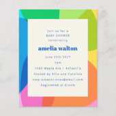 Papier Invitation au Baby shower arc-en-ciel Abstrait (Devant)