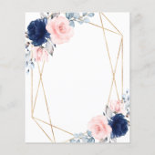 Papier Invitation au Baby shower bleu rose et marine Budg (Dos)