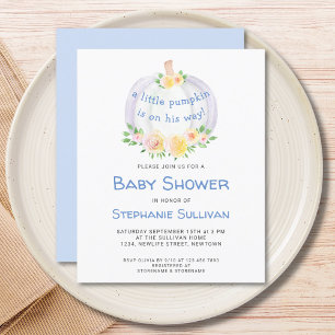 Papier Invitation au Baby shower Citrouille d'automne du 