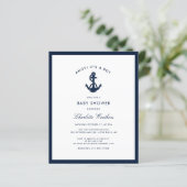 Papier Invitation au Baby shower d'Ancre bleu marine (Debout devant)