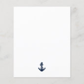 Papier Invitation au Baby shower d'Ancre bleu marine (Dos)