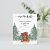 Papier Invitation au Baby shower d'aventure forestière (Debout devant)