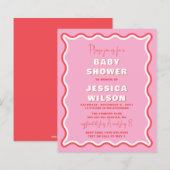 Papier Invitation au Baby shower de filles roses à budget (Devant / Derrière)