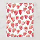 Papier Invitation au Baby shower de fraise budgétaire (Dos)