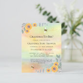 Papier Invitation au Baby shower de grand-mère à abeille (Debout devant)