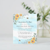 Papier Invitation au Baby shower de grand-mère à abeille (Debout devant)