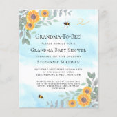 Papier Invitation au Baby shower de grand-mère à abeille (Devant)