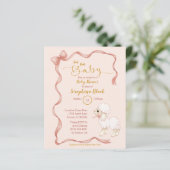 Papier Invitation au Baby shower de l'agneau à mâchoires (Debout devant)