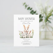 Papier Invitation au Baby shower de lapin neutre sur le p (Debout devant)