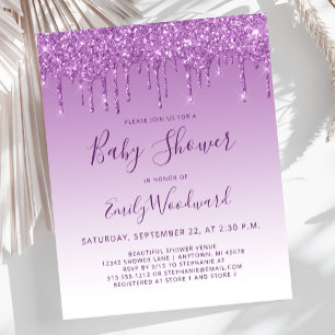 Papier Invitation au Baby shower de Parties scintillant d