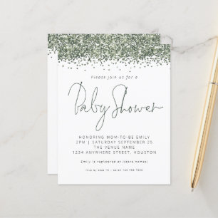 Papier Invitation au Baby shower de Parties scintillant v