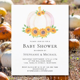Papier Invitation au Baby shower des couples Citrouilles