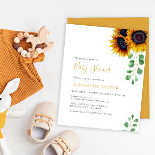 Papier Invitation au baby shower d'eucalyptus de tourneso