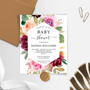 Papier Invitation au Baby shower du cadre de Bourgogne bu