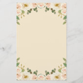 Papier Invitation au Baby shower floral du budget (Dos)