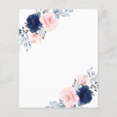 Papier Invitation au Baby shower floral rose et marine Bu (Dos)