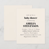 Papier Invitation au Baby shower minime d'ivoire budgétai (Devant / Derrière)