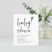 Papier Invitation au Baby shower noir et blanc Boho Budge (Debout devant)