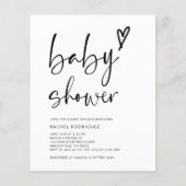 Papier Invitation au Baby shower noir et blanc Boho Budge (Devant)