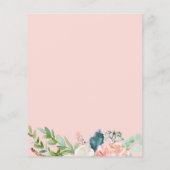 Papier Invitation au Baby shower rose rose rose du budget (Dos)