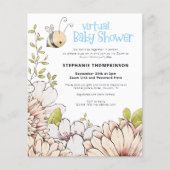 Papier Invitation au Baby shower virtuel Bumblebee Budget (Devant)