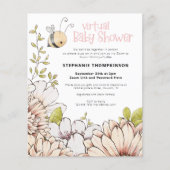 Papier Invitation au Baby shower virtuel Bumblebee Budget (Devant)