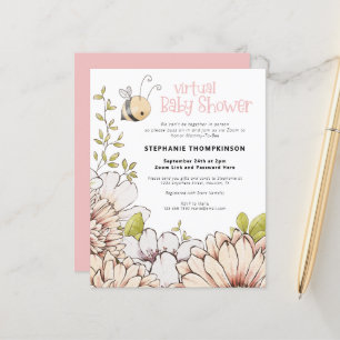 Papier Invitation au Baby shower virtuel Bumblebee Budget