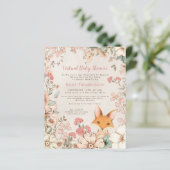 Papier Invitation au Baby shower virtuel de la fille Fox (Debout devant)