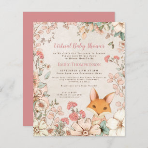 Papier Invitation au Baby shower virtuel de la fille Fox