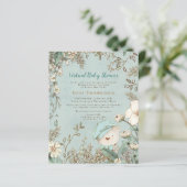 Papier Invitation au Baby shower virtuel de l'ours budget (Debout devant)