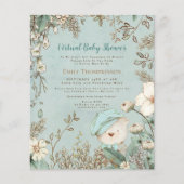 Papier Invitation au Baby shower virtuel de l'ours budget (Devant)