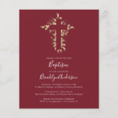 Papier Invitation au baptême budgétaire | Eucalyptus roug (Devant)