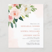 Papier Invitation au dîner de répétition Budget Blush Ros (Devant)