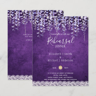Papier Invitation au dîner de répétition de Wisteria Flor
