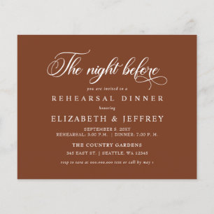 Papier Invitation au dîner de répétition la veille au bud