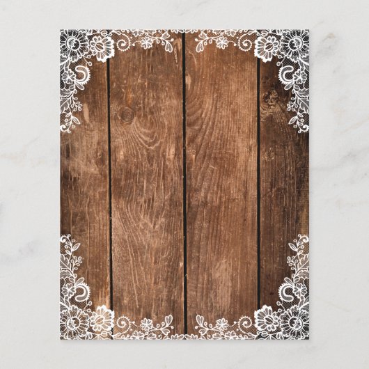 Papier Invitation au Mariage campagnard budgétaire (Dos)