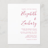Papier Invitation au mariage du code QR du script magenta (Devant)