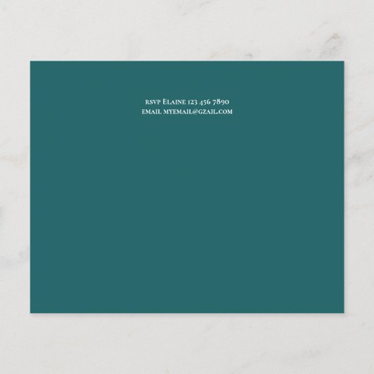 Papier Invitation au mariage photo Abstraite Turquoise BU (Dos)