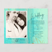 Papier Invitation au mariage photo Abstraite Turquoise BU (Devant)