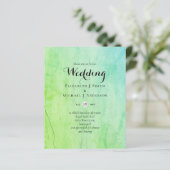 Papier Invitation au mariage vert Turquoise BUDGET (Debout devant)
