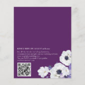 Papier Invitation avec code QR Fleurs royales violettes B (Dos)