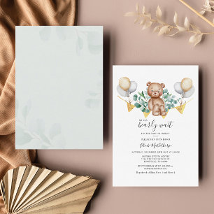 Papier Invitation Baby Shower au thème de l'eucalyptus Bu