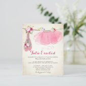 Papier Invitation Baby shower Ballerina Budget (Debout devant)