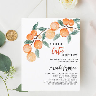 Papier Invitation baby shower budget Cutie oranges