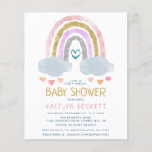 Papier Invitation Baby shower Budget Little Rainbow (Devant)