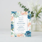 Papier Invitation Baby shower Budget Midnight Blooms (Debout devant)